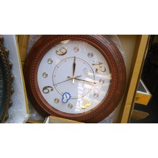OkaeYa round shape wall clock Quartz Brown colour